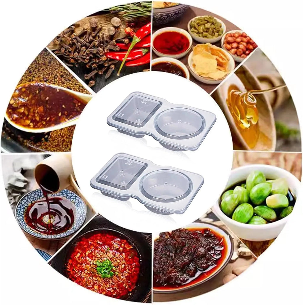 10-piece set reusable snack containers (130 ml) – With double chamber & leak pRedection