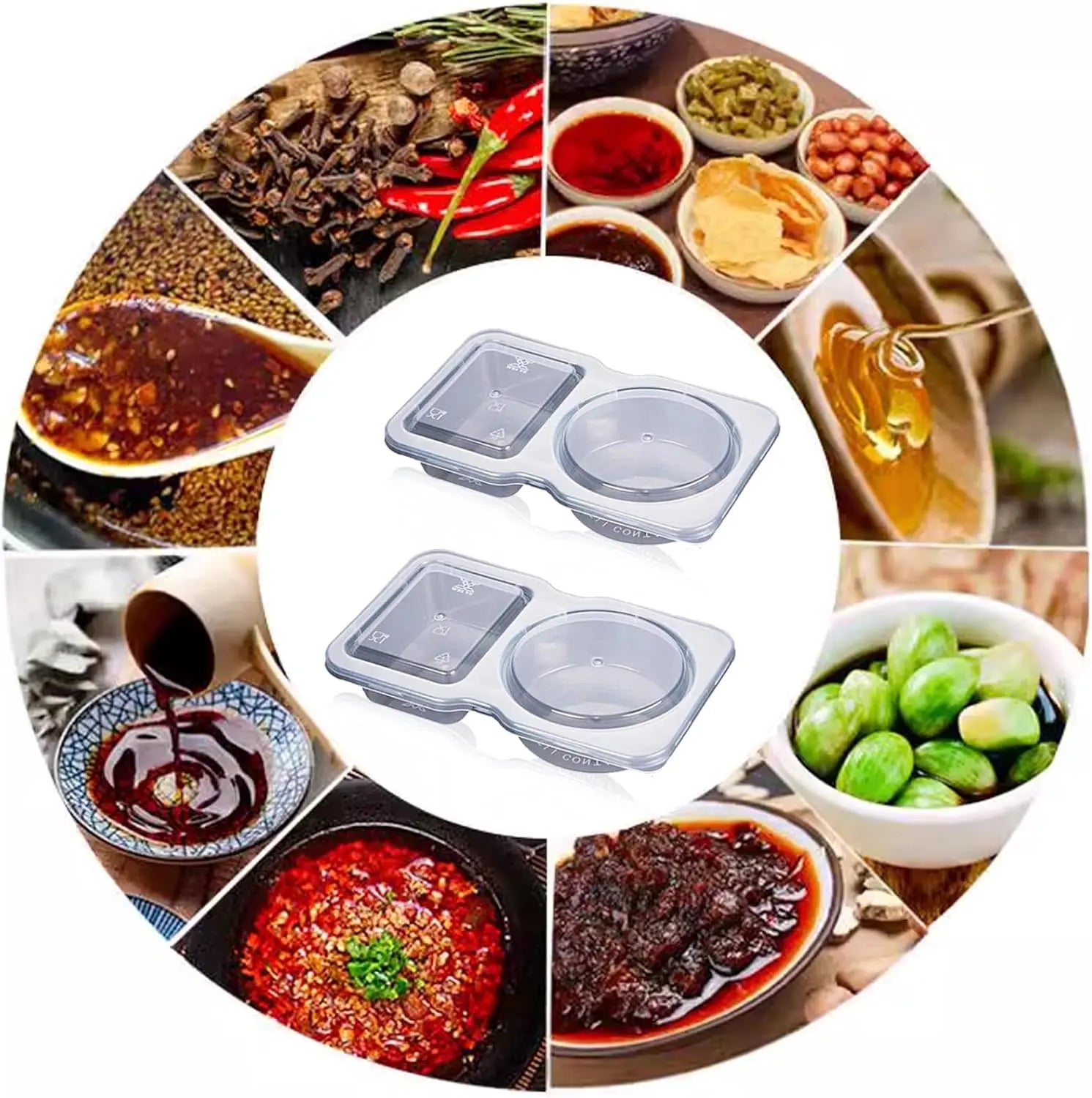 10-piece set reusable snack containers (130 ml) – With double chamber & leak pRedection