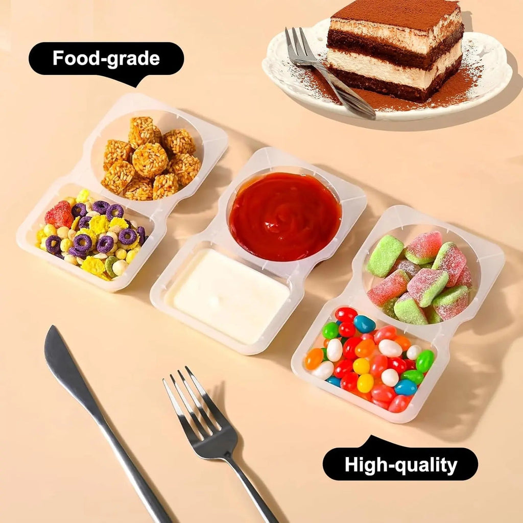 10-piece set reusable snack containers (130 ml) – With double chamber & leak pRedection