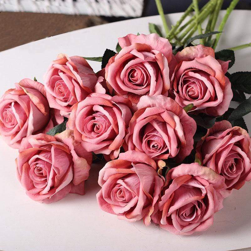 10 pieces silk roses
