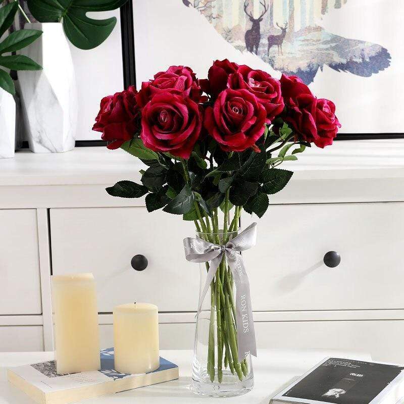 10 pieces silk roses