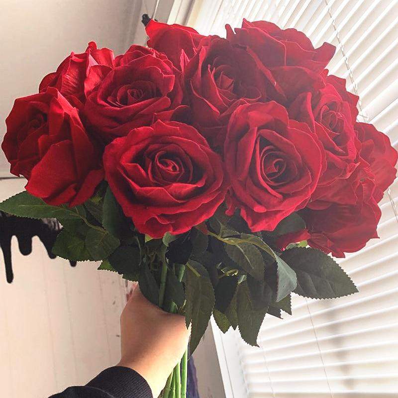 10 pieces silk roses
