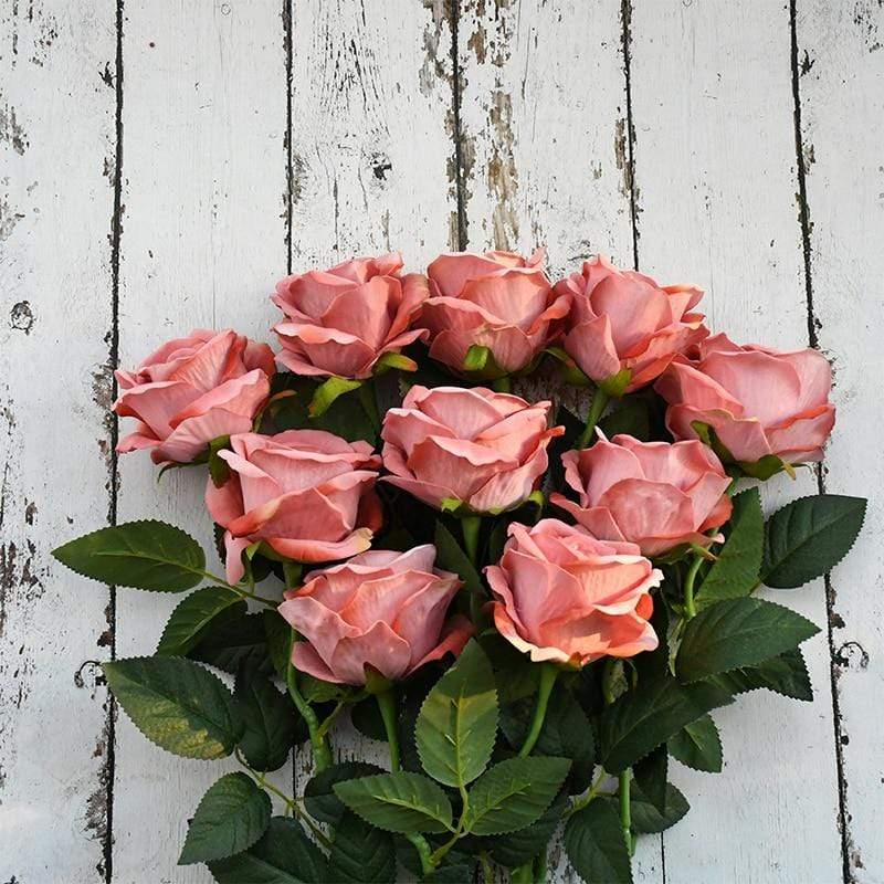 10 pieces silk roses