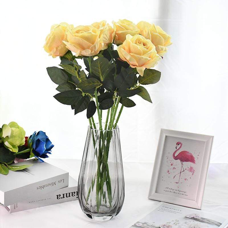 10 pieces silk roses