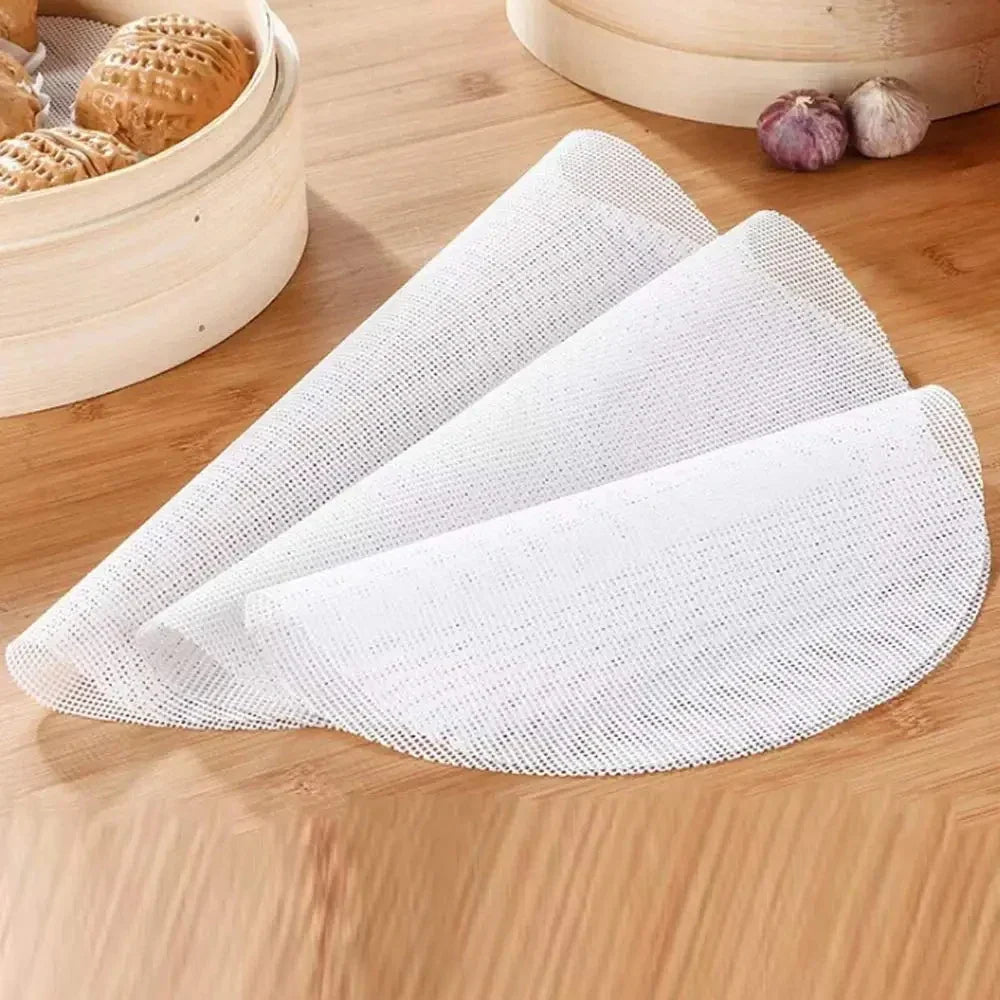 10Pcs Silicone Round Steamer Liners Non-stick Reusable Dehydrator Mats