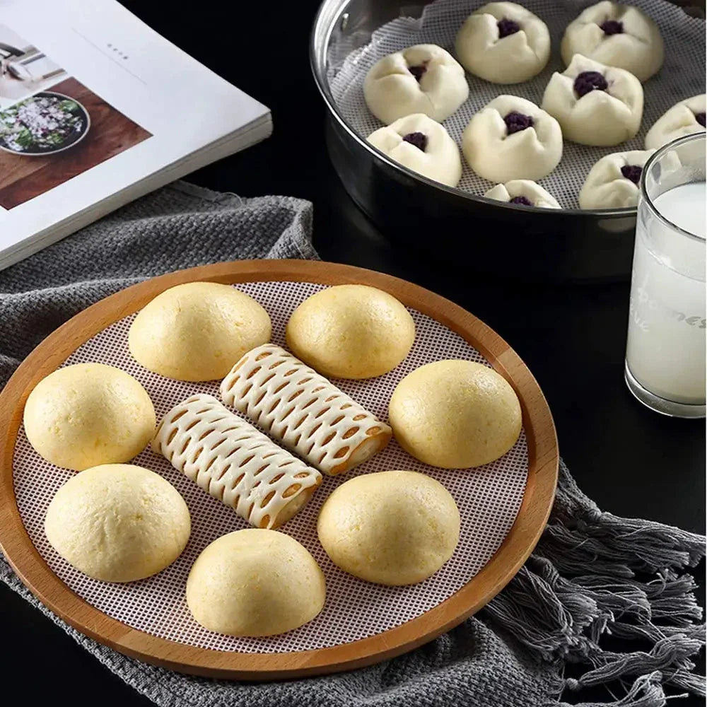 10Pcs Silicone Round Steamer Liners Non-stick Reusable Dehydrator Mats
