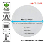 10Pcs Silicone Round Steamer Liners Non-stick Reusable Dehydrator Mats