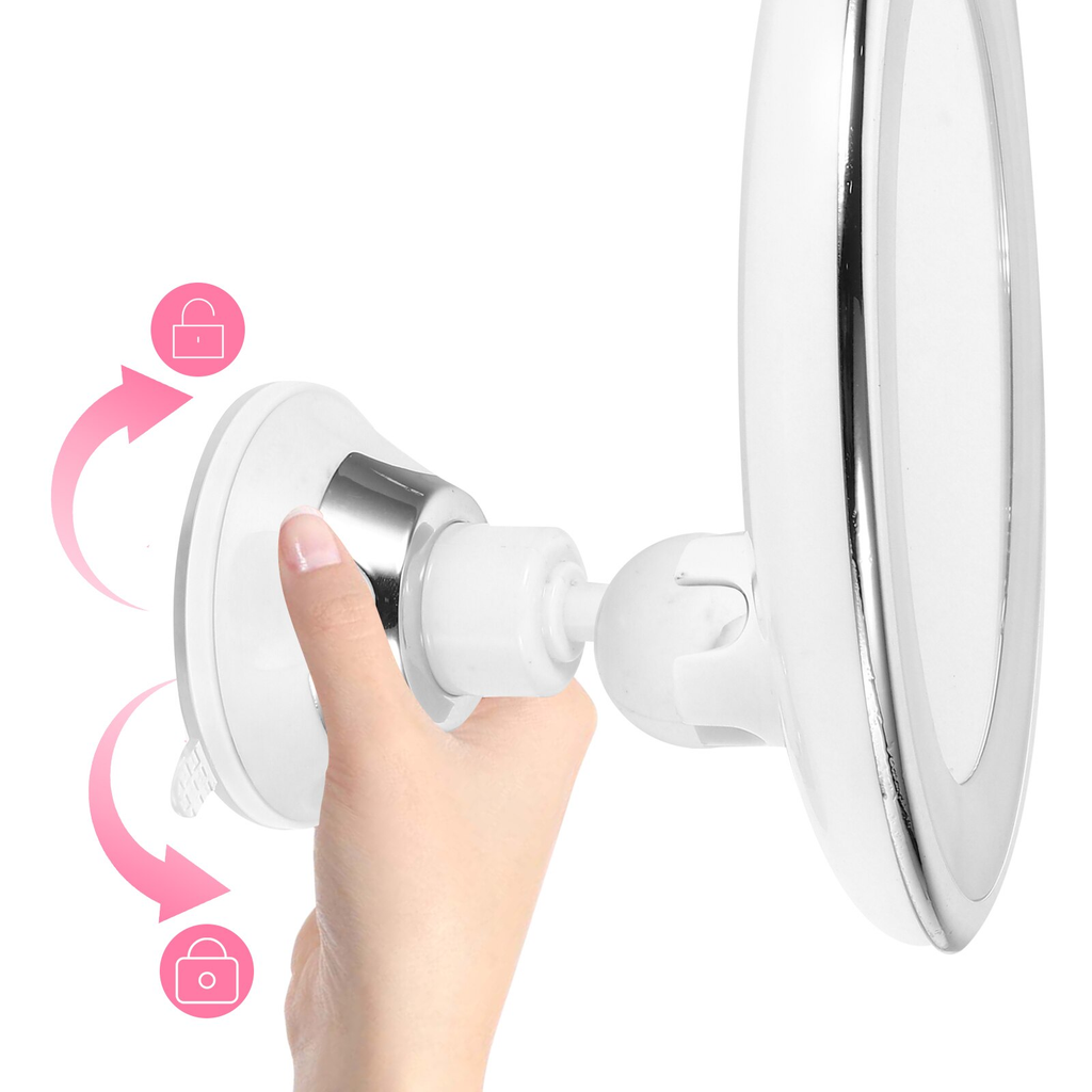 Lunora LED Makeup Mirror | 10x Magnification | 360° Rotatable | Compact & Travel-Friendly