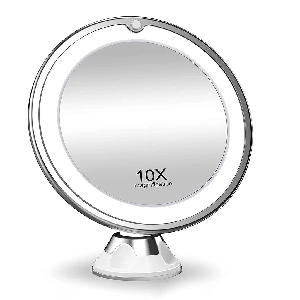 Lunora LED Makeup Mirror | 10x Magnification | 360° Rotatable | Compact & Travel-Friendly