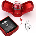EternalBloom | Romantic Rose Box with 14k White Gold Heart Necklace and Love Note