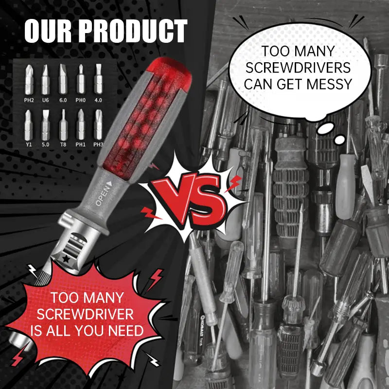11-in-1 Ratchet Screwdriver for Hard-to-Reach Places
