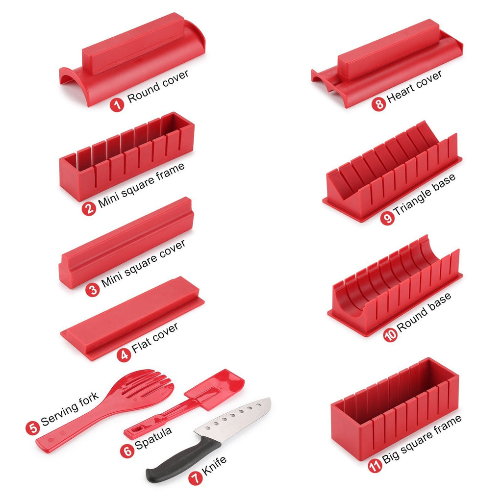 11-piece: Sushi Maker Set Sushi Rolls with high-quality Sushi Knife