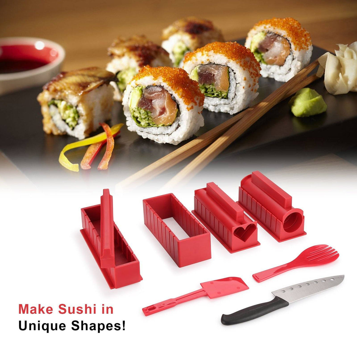11-piece: Sushi Maker Set Sushi Rolls with high-quality Sushi Knife