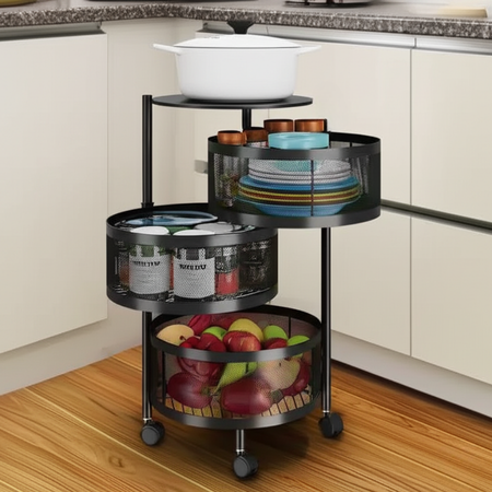 360° Rotating Multi-Layer Kitchen Round Storage Rack
