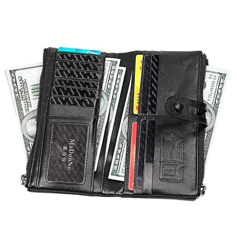 Long wallet made of genuine leather