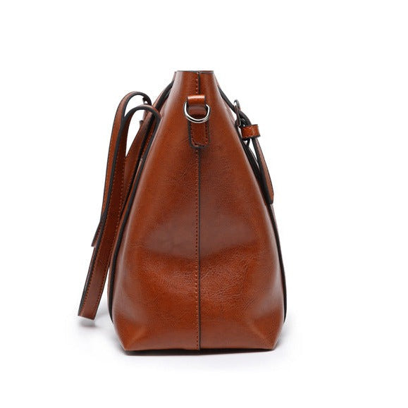 Stylish leather handbag with handcrafted details
