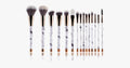 Pro Makeup Brush Set of 15 with Rose and Marble Pattern - Perfect for all Makeup Applications