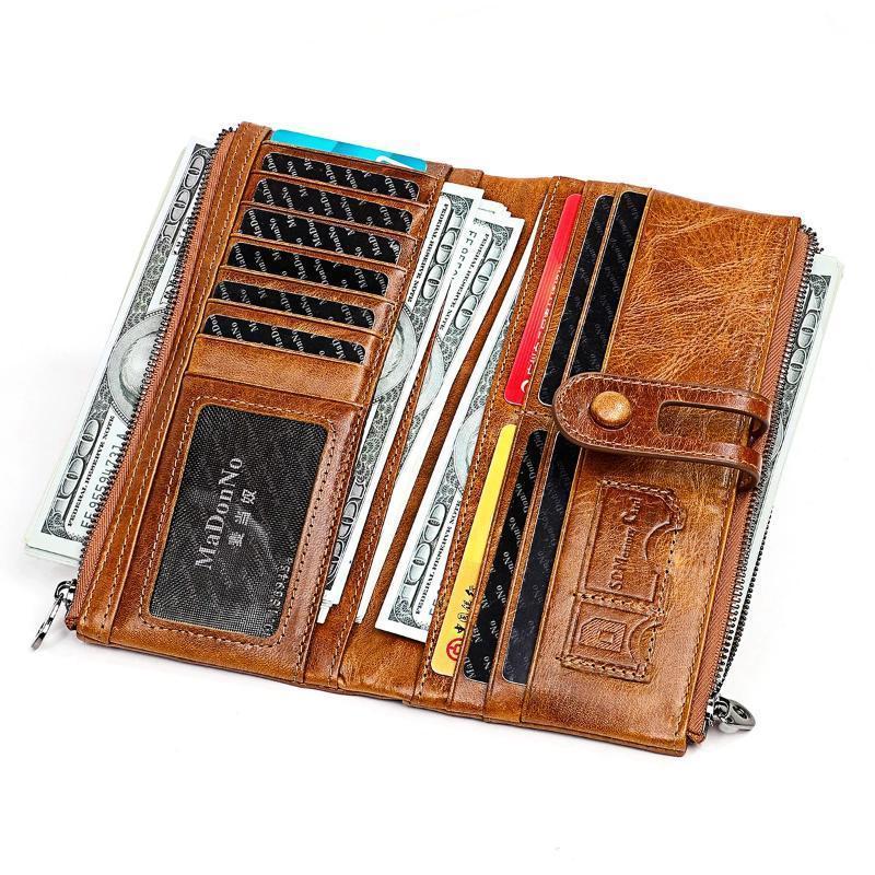 Long wallet made of genuine leather