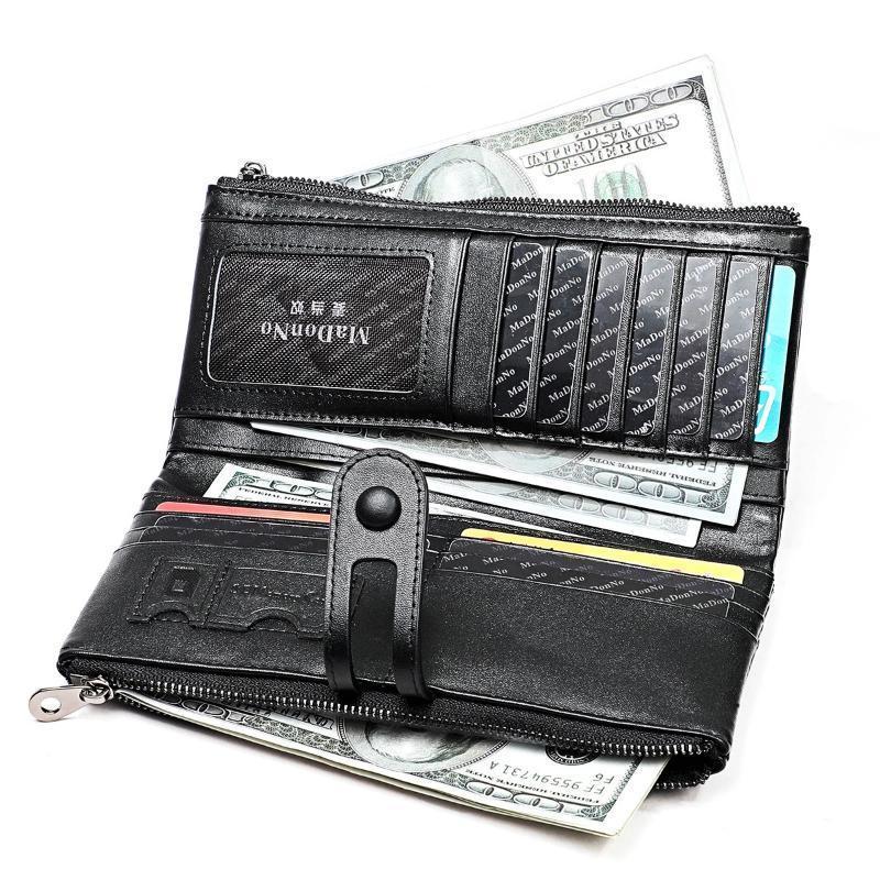 Long wallet made of genuine leather