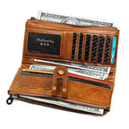 Long wallet made of genuine leather