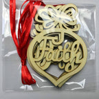 Christmas hanging wooden hollow pendant 6 piece set