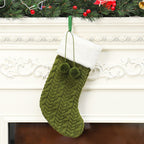 Christmas decorations knitted wool thick white stocking