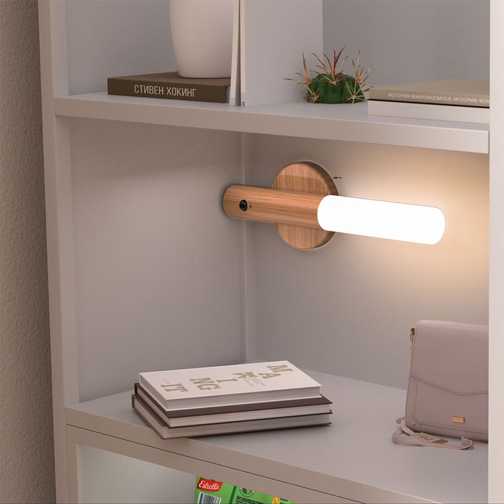 Wooden LED Wall Light with Motion Sensor