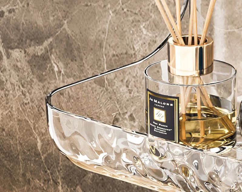 ClearGrip Acrylic Wall Shelf without Drilling – Transparent Bathroom Shelf for Cosmetics, Shampoo & More