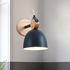 Metal Bowl Shade Wall Light Lamp Children's Room Shop 1 Head Macaron Style Wall Light