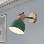 Metal Bowl Shade Wall Light Lamp Children's Room Shop 1 Head Macaron Style Wall Light