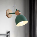Metal Bowl Shade Wall Light Lamp Children's Room Shop 1 Head Macaron Style Wall Light