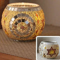 Mosaic Glass Candle Holder for Home Decor