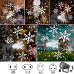 LED Christmas Projector Snowflake Light Show – Waterproof Outdoor Lamp with 16 Patterns