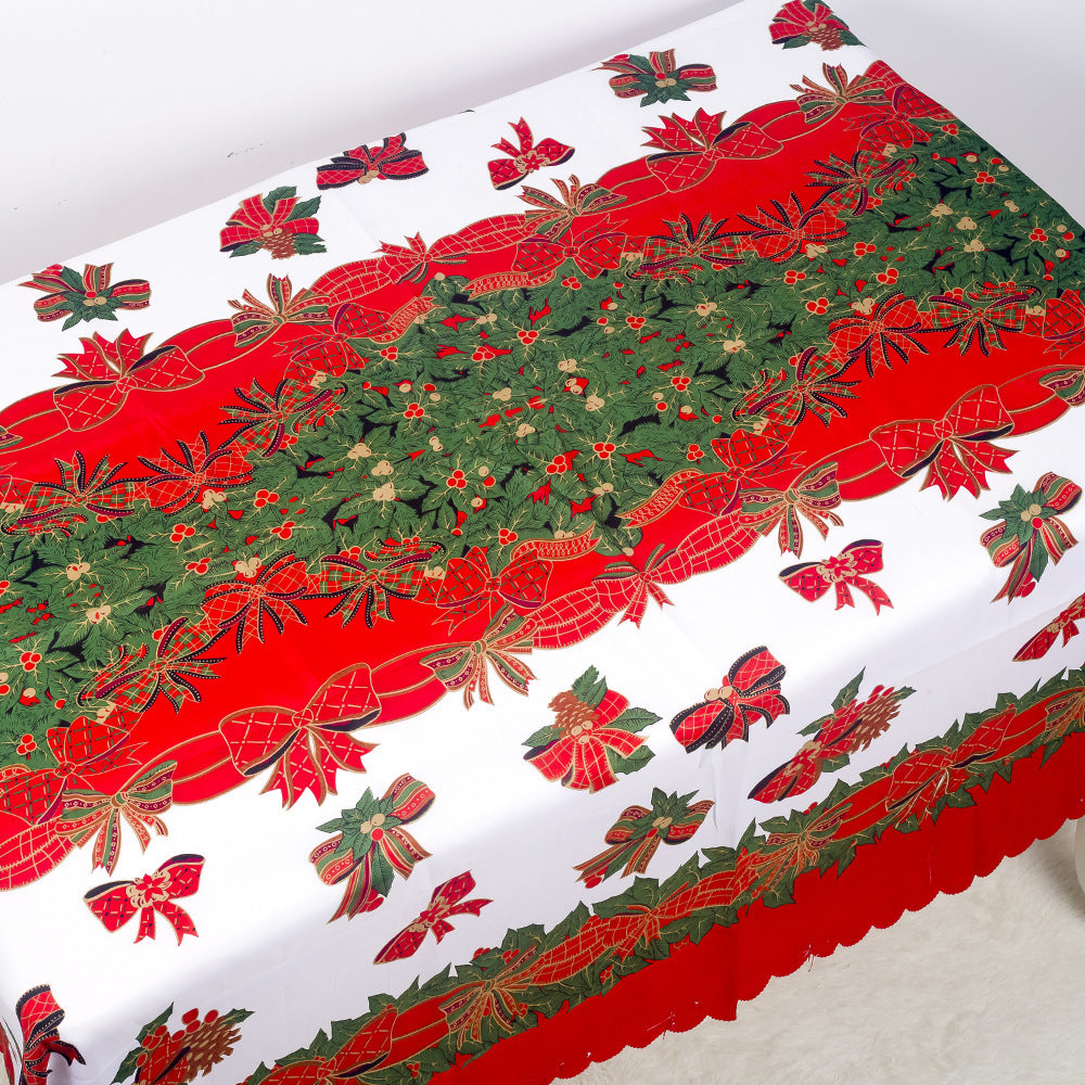 Christmas Decorations Christmas Polyester Printed Tablecloth Christmas Tablecloth