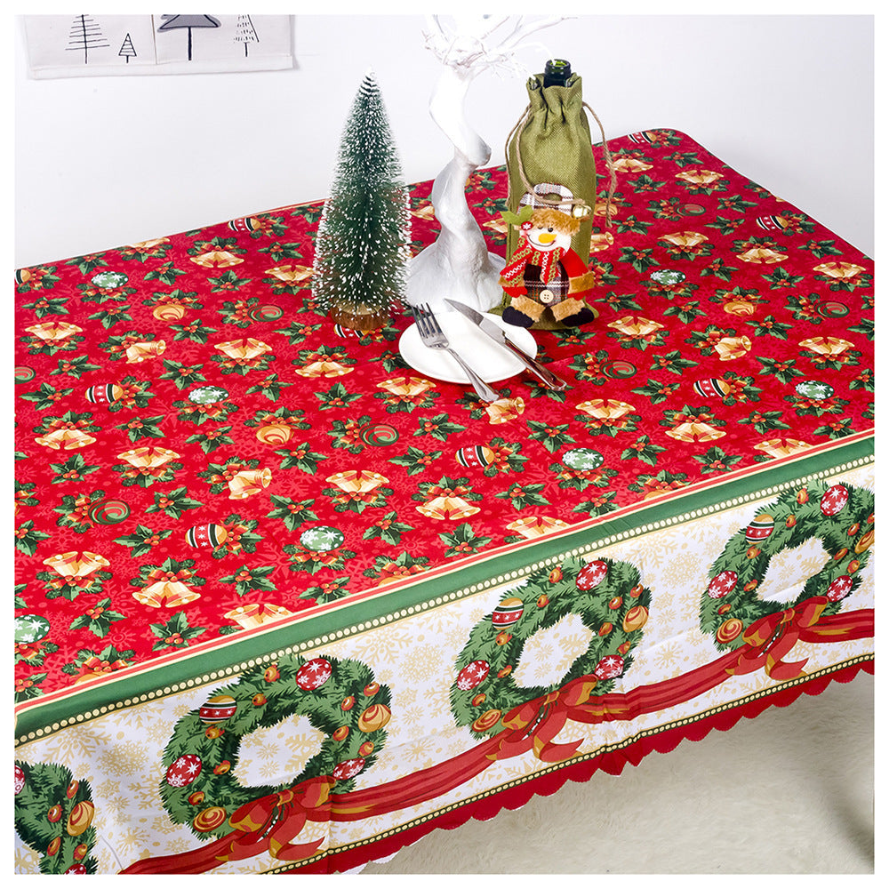 Christmas Decorations Christmas Polyester Printed Tablecloth Christmas Tablecloth