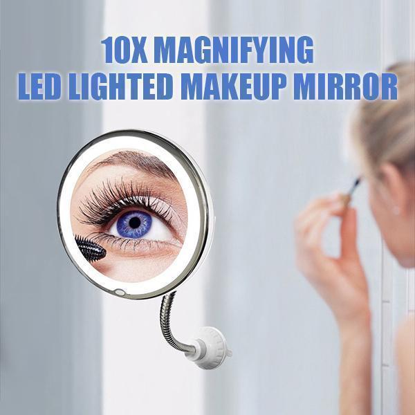10x magnification LED illuminated makeup mirror