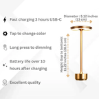 Wireless Table Lamp - Dimmable & Rechargeable Waterproof Desk Light