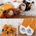 Fuzzy Socks with Cat Paws