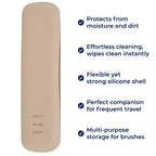 Organise & Protect Your Brushes – Dust- & Water-Resistant Silicone Case – Keep Clean & Tangle-Free