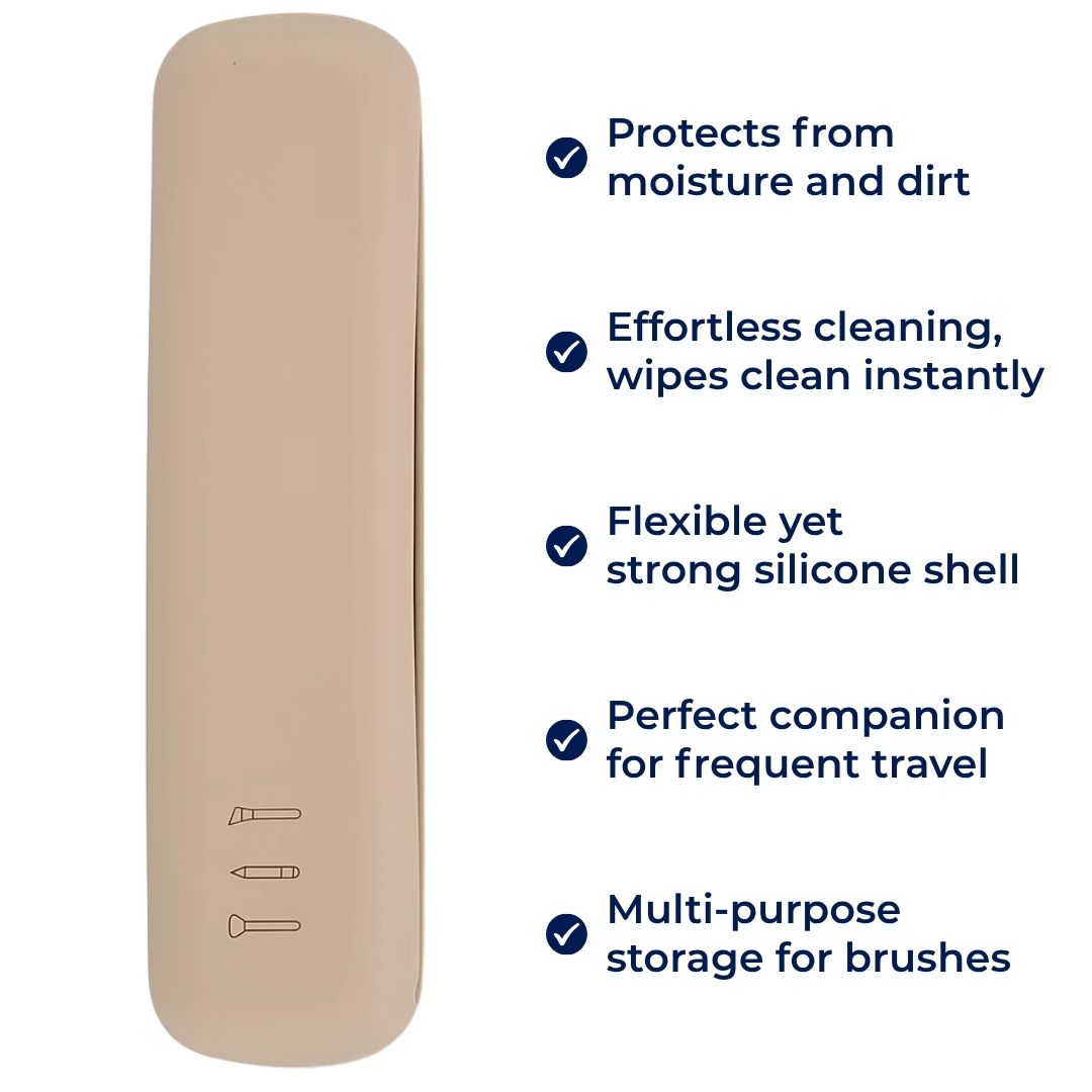 Organise & Protect Your Brushes – Dust- & Water-Resistant Silicone Case – Keep Clean & Tangle-Free