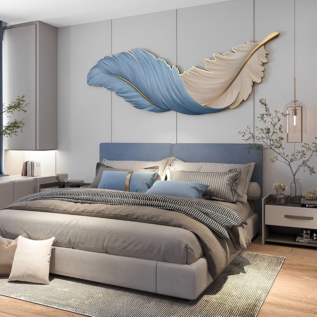Modern Wall LED Lighting with Feathers and USB Power
