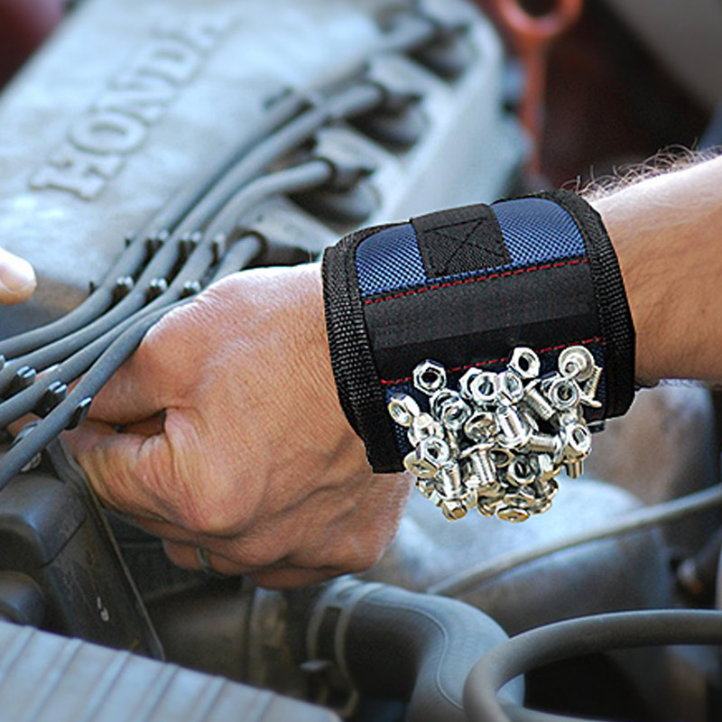 Magnetic Tool Holder Bracelet for Screws and Nails