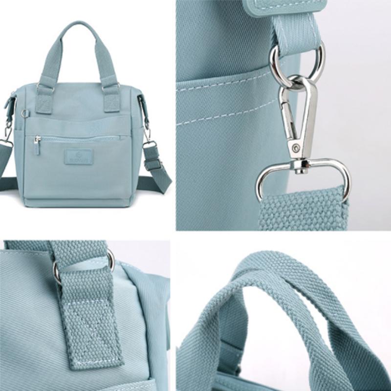 Waterproof Nylon Crossbody Bag with 7 Pockets and Adjustable Shoulder Strap