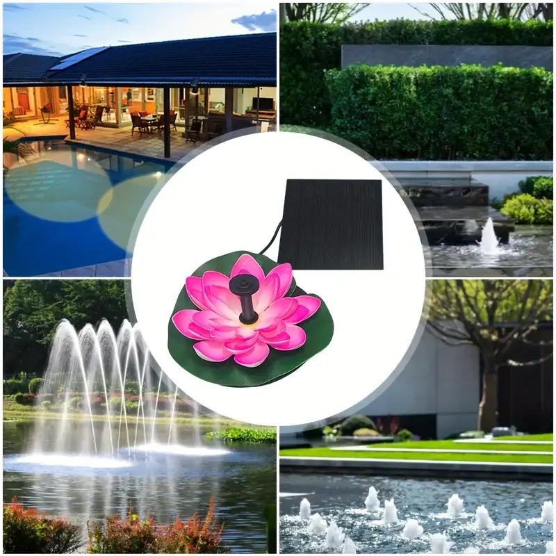 Lotus-shaped solar fountain pond decoration