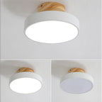 LED Ceiling Light Wooden Flush Mount Fixture