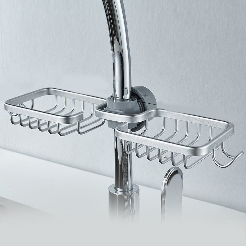 Shower holder for Shampoo & Soap – Stainless Aluminium – Silver or Black – No Drilling