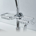 Shower holder for Shampoo & Soap – Stainless Aluminium – Silver or Black – No Drilling