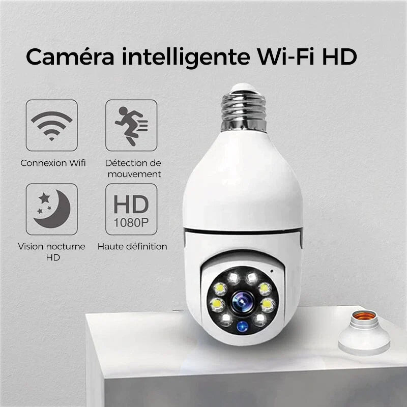 Wireless security camera without cables with light bulb