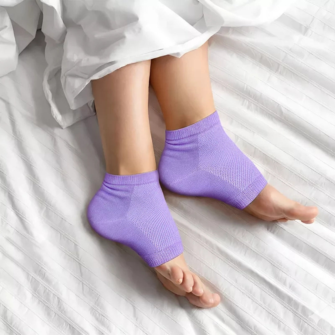 Moisturising Gel Lining – Cushioned Open-Toe – Softens Cracked Heels Overnight – For Foot Relief Comfort