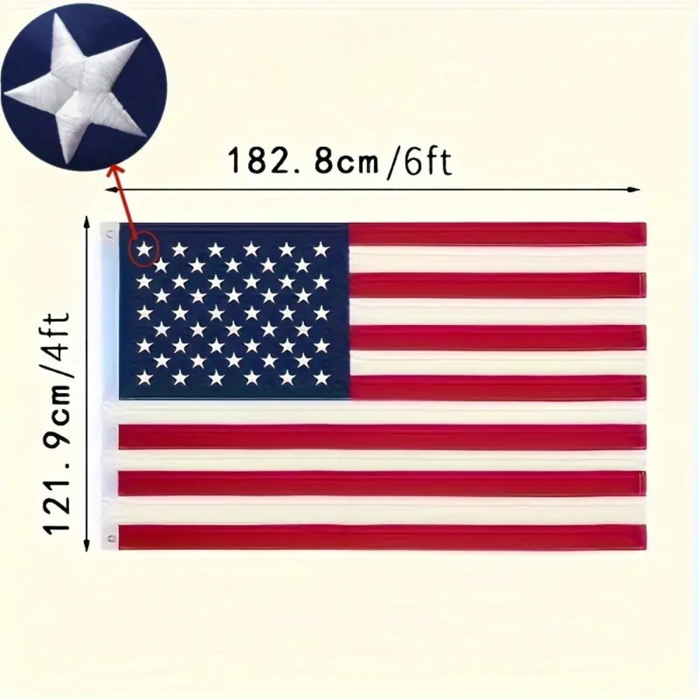 American Flag Heavy Duty Nylon Embroidered Stars Outdoor Brass Grommets